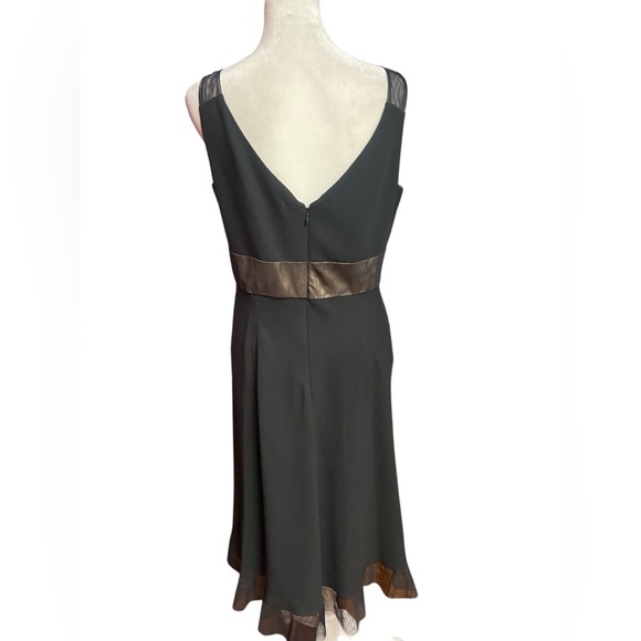 Evan Picone Chiffon Mesh Black Midi Dress Size 8 Cocktail Whimsigoth Beaded - Picture 8 of 12